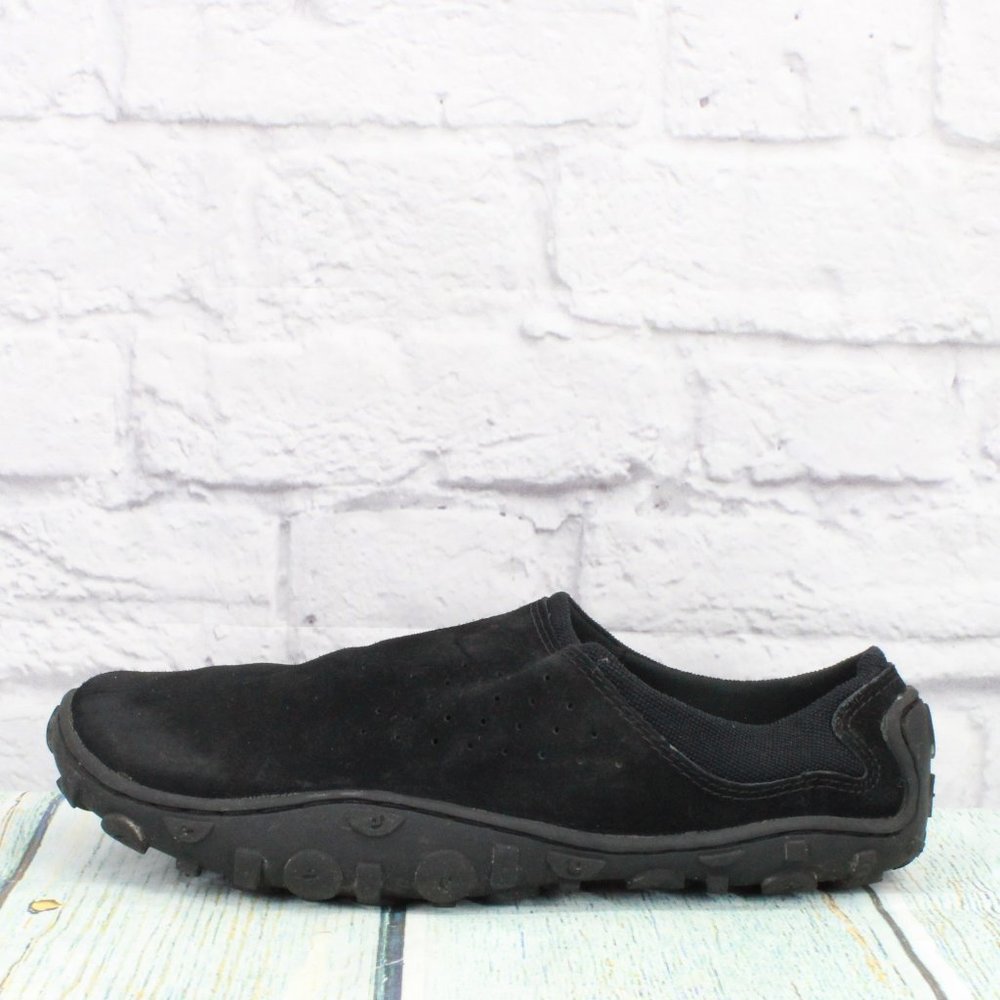 *Unbranded Black Suede Slip On Loafers Clogs Casual Shoes Size 10 - Picture 1 of 9